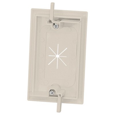 DataComm Cable Access Wallplate with Flexible Opening, 1-Gang, Light Almond